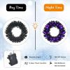imageGoplus 24 Black Christmas Wreath Prelit Artificial Halloween Wreath w 35 Purple LED Lights Builtin Waterproof Timer Front Door Wreath for Indoor Outdoor Home Party Decoration