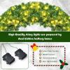 imageGoplus 48quot Prelit Cordless Artificial Christmas Wreath with 200 LED Lights and Timer Hanging Xmas Decoration for Front Door Wall Home