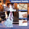 imageGoplus 5 FT Christmas Lighted Angel PreLit Winged Holiday Figure Angel with 120 Cold White LED Lights Harp ampamp Halo Zip Ties ampamp Ground Stakes Outdoor Christmas Decoration for Garden Lawn Yard5FT 120 LED Lights