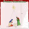 imageGoplus 5 FT Christmas Nativity Set PreLit Nativity Scene w 140 Warm White LED Lights Weatherproof Holy Family Holiday Decoration wZip Ties ampamp Stakes for Indoor Outdoor6 FT x 36 FT