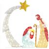 imageGoplus 5 FT Christmas Nativity Set PreLit Nativity Scene w 140 Warm White LED Lights Weatherproof Holy Family Holiday Decoration wZip Ties ampamp Stakes for Indoor Outdoor5 FT x 48 FT