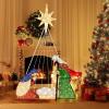 imageGoplus 5 FT Christmas Nativity Set PreLit Nativity Scene w 140 Warm White LED Lights Weatherproof Holy Family Holiday Decoration wZip Ties ampamp Stakes for Indoor Outdoor6 FT x 36 FT