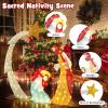 imageGoplus 5 FT Christmas Nativity Set PreLit Nativity Scene w 140 Warm White LED Lights Weatherproof Holy Family Holiday Decoration wZip Ties ampamp Stakes for Indoor Outdoor5 FT x 48 FT