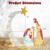 imageGoplus 5 FT Christmas Nativity Set PreLit Nativity Scene w 140 Warm White LED Lights Weatherproof Holy Family Holiday Decoration wZip Ties ampamp Stakes for Indoor Outdoor5 FT x 48 FT