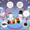 imageGoplus 5FT Christmas Inflatables LED Lighted Xmas Double Inflatable Snowmen Holding Gift Boxes Outdoor Indoor Cute Blow Up Christmas Decoration with Water Bags Ground Stakes for Party Yard Lawn