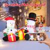 imageGoplus 5FT Christmas Inflatables LED Lighted Xmas Double Inflatable Snowmen Holding Gift Boxes Outdoor Indoor Cute Blow Up Christmas Decoration with Water Bags Ground Stakes for Party Yard Lawn
