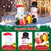 imageGoplus 5FT Christmas Inflatables LED Lighted Xmas Double Inflatable Snowmen Holding Gift Boxes Outdoor Indoor Cute Blow Up Christmas Decoration with Water Bags Ground Stakes for Party Yard Lawn
