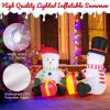 imageGoplus 5FT Christmas Inflatables LED Lighted Xmas Double Inflatable Snowmen Holding Gift Boxes Outdoor Indoor Cute Blow Up Christmas Decoration with Water Bags Ground Stakes for Party Yard Lawn