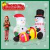 imageGoplus 5FT Christmas Inflatables LED Lighted Xmas Double Inflatable Snowmen Holding Gift Boxes Outdoor Indoor Cute Blow Up Christmas Decoration with Water Bags Ground Stakes for Party Yard Lawn