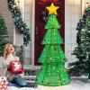 imageGoplus 62 FT Collapsible Christmas Tree with 200 Builtin LED Lights PreLit Christmas Tree wTop Star Decoration ampamp Furry Balls Zip Ties ampamp Ground Stakes Pullup Xmas Tree for Home Yard Shop