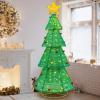 imageGoplus 62 FT Collapsible Christmas Tree with 200 Builtin LED Lights PreLit Christmas Tree wTop Star Decoration ampamp Furry Balls Zip Ties ampamp Ground Stakes Pullup Xmas Tree for Home Yard Shop