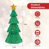 imageGoplus 62 FT Collapsible Christmas Tree with 200 Builtin LED Lights PreLit Christmas Tree wTop Star Decoration ampamp Furry Balls Zip Ties ampamp Ground Stakes Pullup Xmas Tree for Home Yard Shop