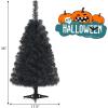 imageGoplus 6ft Black Pencil Christmas Tree Artificial Slim Halloween Tree w 520 Branch Tips ampamp Metal Stand Xmas Tree for Indoor Holiday DecorationsBlack