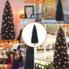 imageGoplus 6ft Black Pencil Christmas Tree Artificial Slim Halloween Tree w 520 Branch Tips ampamp Metal Stand Xmas Tree for Indoor Holiday DecorationsBlack