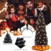 imageGoplus 6ft Black Pencil Christmas Tree Artificial Slim Halloween Tree w 520 Branch Tips ampamp Metal Stand Xmas Tree for Indoor Holiday DecorationsBlack