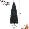 imageGoplus 6ft Black Pencil Christmas Tree Artificial Slim Halloween Tree w 520 Branch Tips ampamp Metal Stand Xmas Tree for Indoor Holiday DecorationsBlack