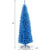 imageGoplus 6ft Black Pencil Christmas Tree Artificial Slim Halloween Tree w 520 Branch Tips ampamp Metal Stand Xmas Tree for Indoor Holiday DecorationsBlue