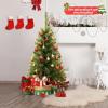 imageGoplus 6ft Black Pencil Christmas Tree Artificial Slim Halloween Tree w 520 Branch Tips ampamp Metal Stand Xmas Tree for Indoor Holiday DecorationsGreen