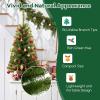 imageGoplus 6ft Black Pencil Christmas Tree Artificial Slim Halloween Tree w 520 Branch Tips ampamp Metal Stand Xmas Tree for Indoor Holiday DecorationsGreen