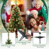 imageGoplus 6ft Black Pencil Christmas Tree Artificial Slim Halloween Tree w 520 Branch Tips ampamp Metal Stand Xmas Tree for Indoor Holiday DecorationsGreen