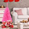 imageGoplus 6ft Black Pencil Christmas Tree Artificial Slim Halloween Tree w 520 Branch Tips ampamp Metal Stand Xmas Tree for Indoor Holiday DecorationsPink