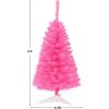 imageGoplus 6ft Black Pencil Christmas Tree Artificial Slim Halloween Tree w 520 Branch Tips ampamp Metal Stand Xmas Tree for Indoor Holiday DecorationsPink