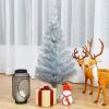 imageGoplus 6ft Black Pencil Christmas Tree Artificial Slim Halloween Tree w 520 Branch Tips ampamp Metal Stand Xmas Tree for Indoor Holiday DecorationsSilver