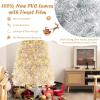 imageGoplus 6ft Black Pencil Christmas Tree Artificial Slim Halloween Tree w 520 Branch Tips ampamp Metal Stand Xmas Tree for Indoor Holiday DecorationsSilverprelit