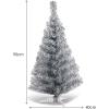 imageGoplus 6ft Black Pencil Christmas Tree Artificial Slim Halloween Tree w 520 Branch Tips ampamp Metal Stand Xmas Tree for Indoor Holiday DecorationsSilver