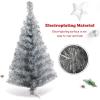 imageGoplus 6ft Black Pencil Christmas Tree Artificial Slim Halloween Tree w 520 Branch Tips ampamp Metal Stand Xmas Tree for Indoor Holiday DecorationsSilver