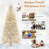 imageGoplus 6ft Black Pencil Christmas Tree Artificial Slim Halloween Tree w 520 Branch Tips ampamp Metal Stand Xmas Tree for Indoor Holiday DecorationsSilverprelit