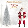 imageGoplus 6ft Black Pencil Christmas Tree Artificial Slim Halloween Tree w 520 Branch Tips ampamp Metal Stand Xmas Tree for Indoor Holiday DecorationsSilverprelit
