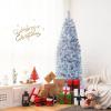imageGoplus 6ft Black Pencil Christmas Tree Artificial Slim Halloween Tree w 520 Branch Tips ampamp Metal Stand Xmas Tree for Indoor Holiday DecorationsWhiteblack
