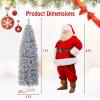 imageGoplus 6ft Black Pencil Christmas Tree Artificial Slim Halloween Tree w 520 Branch Tips ampamp Metal Stand Xmas Tree for Indoor Holiday DecorationsWhiteblack