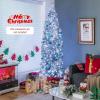 imageGoplus 6ft Black Pencil Christmas Tree Artificial Slim Halloween Tree w 520 Branch Tips ampamp Metal Stand Xmas Tree for Indoor Holiday DecorationsWhiteblack