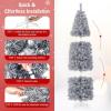 imageGoplus 6ft Black Pencil Christmas Tree Artificial Slim Halloween Tree w 520 Branch Tips ampamp Metal Stand Xmas Tree for Indoor Holiday DecorationsWhiteblack