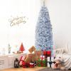 imageGoplus 6ft Black Pencil Christmas Tree Artificial Slim Halloween Tree w 520 Branch Tips ampamp Metal Stand Xmas Tree for Indoor Holiday DecorationsWhiteblack