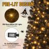 imageGoplus 6ft Black Pencil Christmas Tree Prelit Artificial Halloween Tree w 280 Warm White Lights 618 PVC Branch Tips and Metal Base Hinged Slim Xmas Pine Tree for Holiday Carnival Party Decoration6 FT