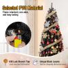 imageGoplus 6ft Black Pencil Christmas Tree Prelit Artificial Halloween Tree w 280 Warm White Lights 618 PVC Branch Tips and Metal Base Hinged Slim Xmas Pine Tree for Holiday Carnival Party Decoration6 FT