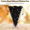 imageGoplus 6ft Prelit Upside Down Christmas Tree Artificial Black Halloween Tree w 270 Purple LED Lights ampamp Decorations Hinged Inverted Xmas Pine Tree for Holiday Carnival Party DecorationsBlack