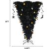 imageGoplus 6ft Prelit Upside Down Christmas Tree Artificial Black Halloween Tree w 270 Purple LED Lights ampamp Decorations Hinged Inverted Xmas Pine Tree for Holiday Carnival Party DecorationsBlack