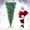 imageGoplus 6ft Prelit Upside Down Christmas Tree Artificial Black Halloween Tree w 270 Purple LED Lights ampamp Decorations Hinged Inverted Xmas Pine Tree for Holiday Carnival Party DecorationsGreen Prelit