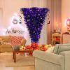 imageGoplus 6ft Prelit Upside Down Christmas Tree Artificial Black Halloween Tree w 270 Purple LED Lights ampamp Decorations Hinged Inverted Xmas Pine Tree for Holiday Carnival Party DecorationsBlack