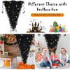 imageGoplus 6ft Prelit Upside Down Christmas Tree Artificial Black Halloween Tree w 270 Purple LED Lights ampamp Decorations Hinged Inverted Xmas Pine Tree for Holiday Carnival Party DecorationsBlack