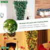 imageGoplus 6ft Prelit Upside Down Christmas Tree Artificial Black Halloween Tree w 270 Purple LED Lights ampamp Decorations Hinged Inverted Xmas Pine Tree for Holiday Carnival Party DecorationsGreen Prelit