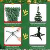 imageGoplus 6ft Prelit Upside Down Christmas Tree Artificial Black Halloween Tree w 270 Purple LED Lights ampamp Decorations Hinged Inverted Xmas Pine Tree for Holiday Carnival Party DecorationsGreen Prelit