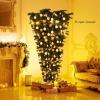 imageGoplus 6ft Prelit Upside Down Christmas Tree Artificial Black Halloween Tree w 270 Purple LED Lights ampamp Decorations Hinged Inverted Xmas Pine Tree for Holiday Carnival Party DecorationsGreen