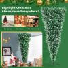 imageGoplus 6ft Prelit Upside Down Christmas Tree Artificial Black Halloween Tree w 270 Purple LED Lights ampamp Decorations Hinged Inverted Xmas Pine Tree for Holiday Carnival Party DecorationsGreen Prelit