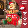 imageGoplus 7 Ft Christmas Inflatable Blow up PreLit Gingerbread Man in Mug with Gift Boxes ampamp Candy Cane Giant Cute Xmas Inflatables for IndoorOutdoor Lighted Christmas Yard Decorations for Party Lawn
