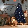 imageGoplus 75ft Unlit Black Christmas Tree Artificial Halloween Tree with 1258 Branch Tips Metal Stand Xmas Full Tree for Indoor Holiday Carnival PartyBlack